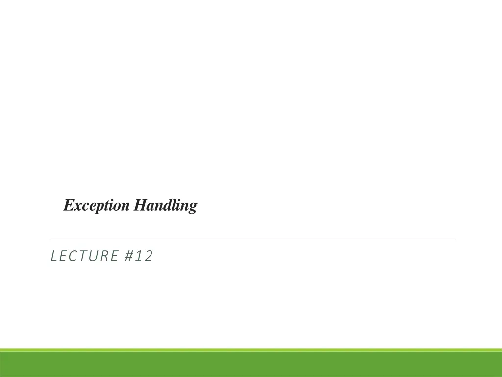 exception handling n.w