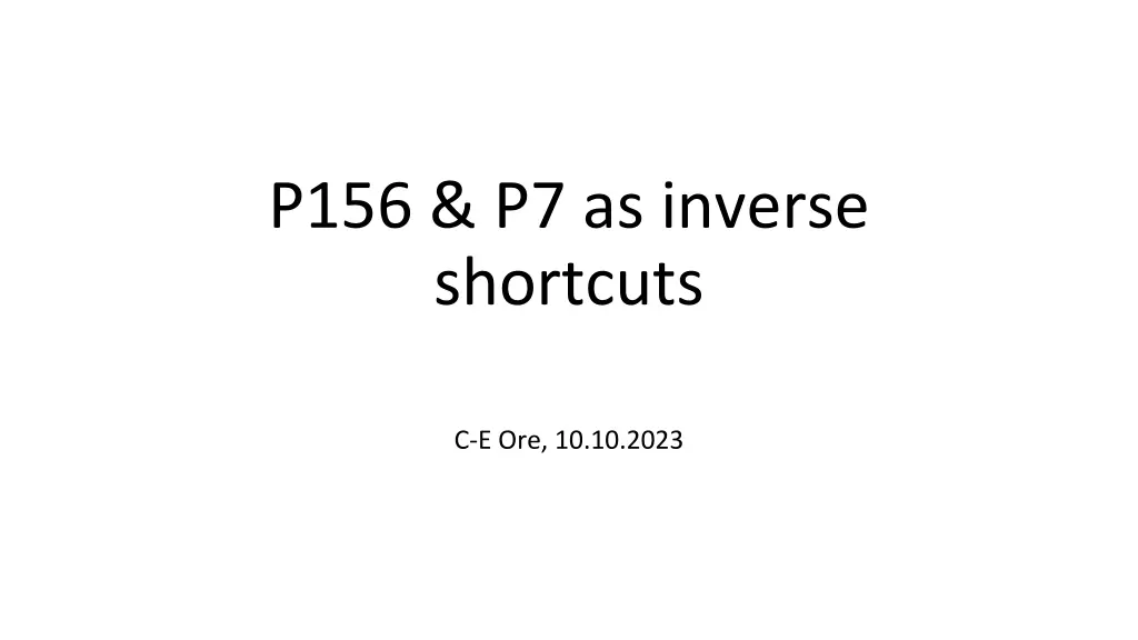 p156 p7 as inverse shortcuts n.w