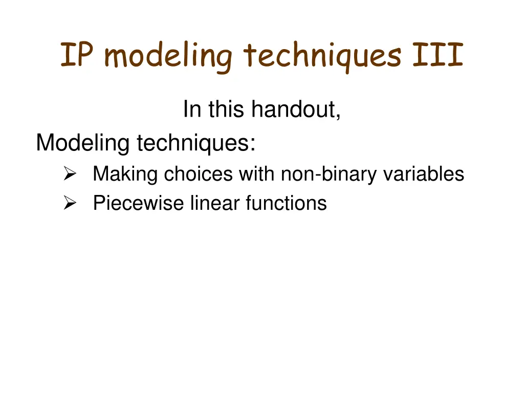 ip modeling techniques iii n.w