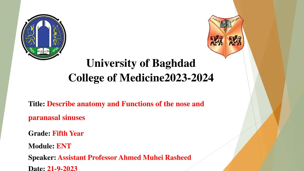 university of baghdad college of medicine2023 2024 n.w