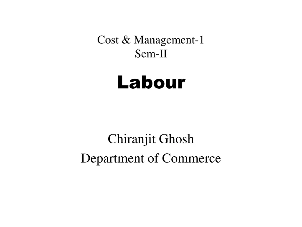 cost management 1 sem ii labour n.w