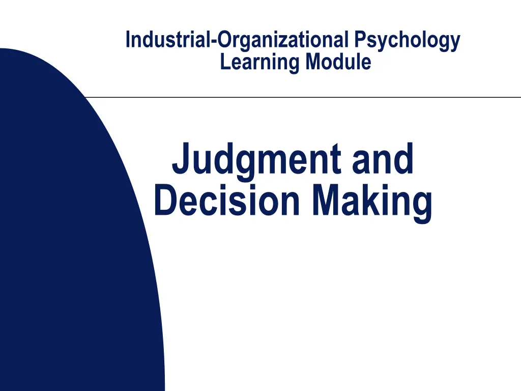 industrial organizational psychology learning n.w