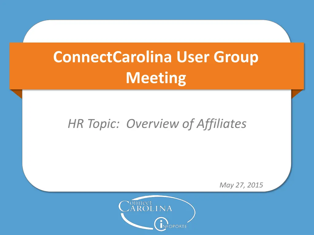 connectcarolina user group meeting n.w