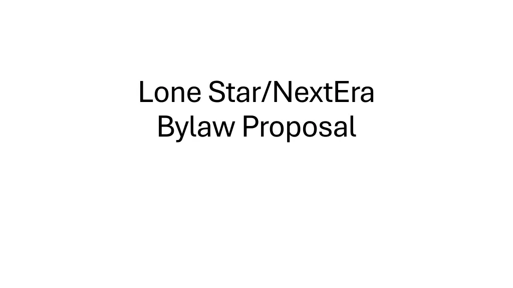 lone star nextera bylaw proposal n.w