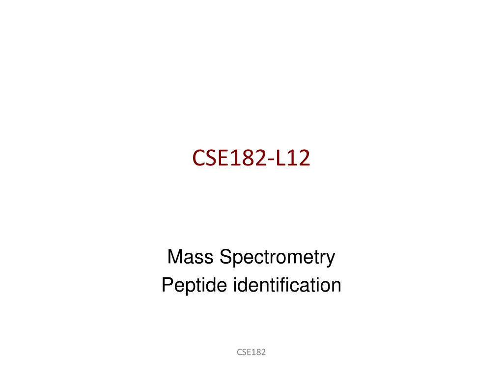 cse182 l12 n.w