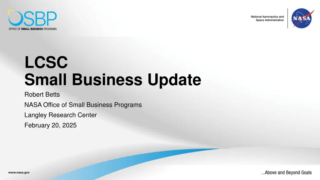 lcsc small business update robert betts nasa n.w