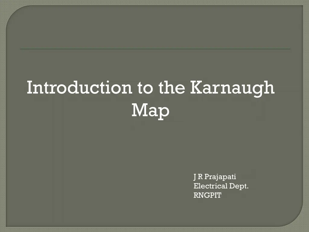 introduction to the karnaugh map n.w