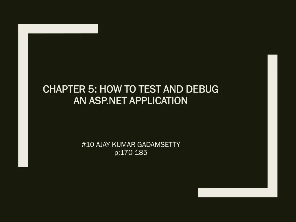 chapter 5 how to test and debug chapter n.w