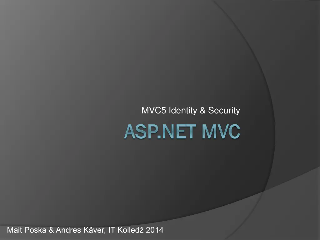 mvc5 identity security n.w