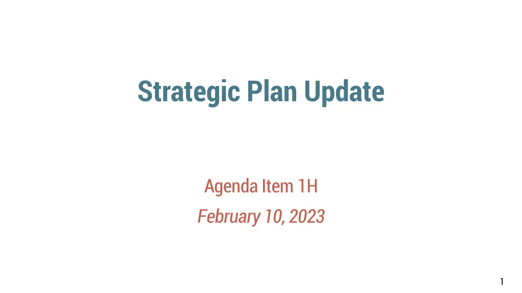 strategic plan update n.w