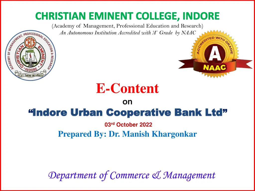 christian eminent college indore academy n.w
