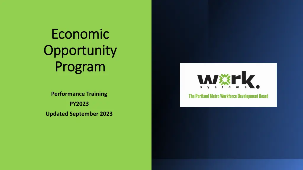 economic economic opportunity opportunity program n.w