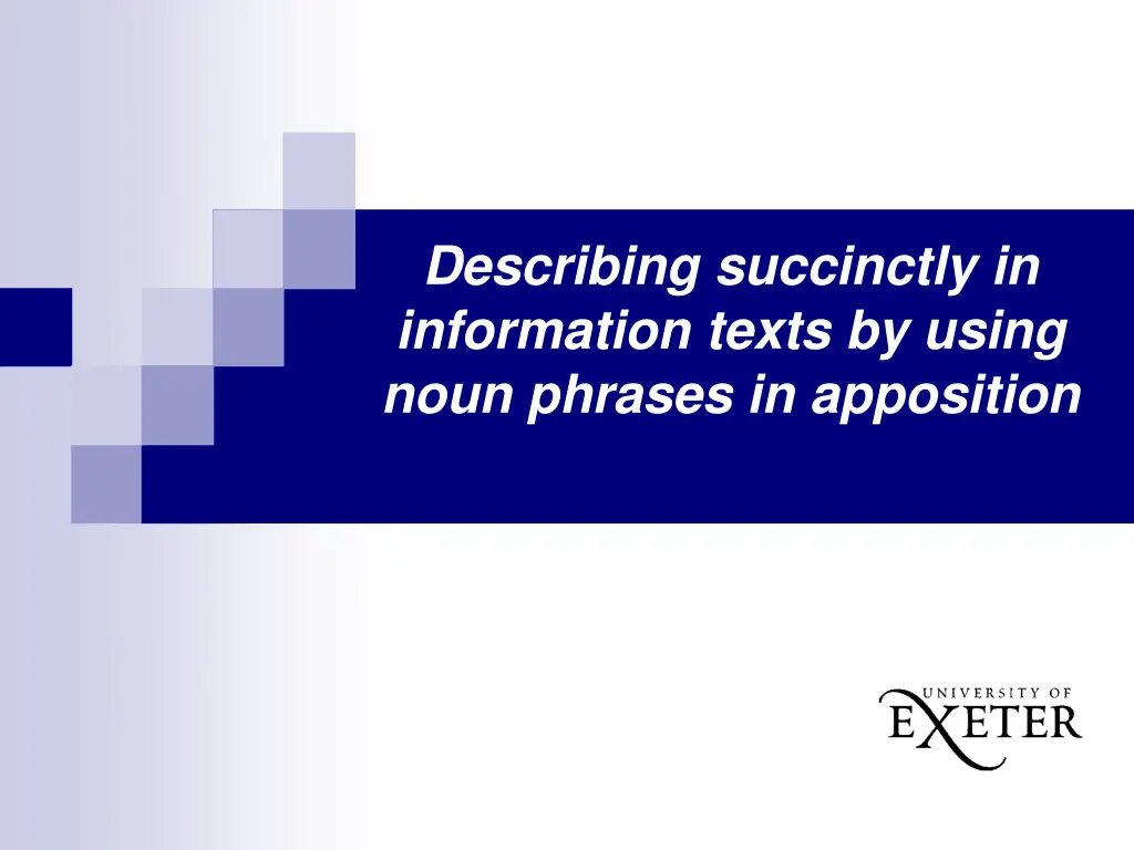 describing succinctly in information texts n.w