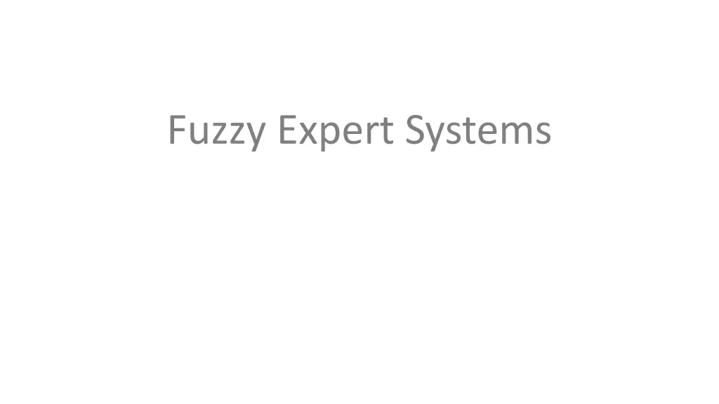 fuzzy expert systems n.w