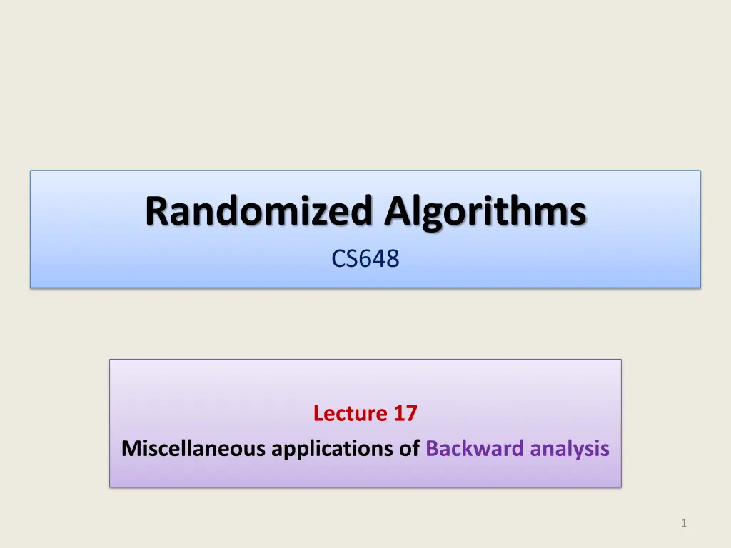 randomized algorithms cs648 n.w