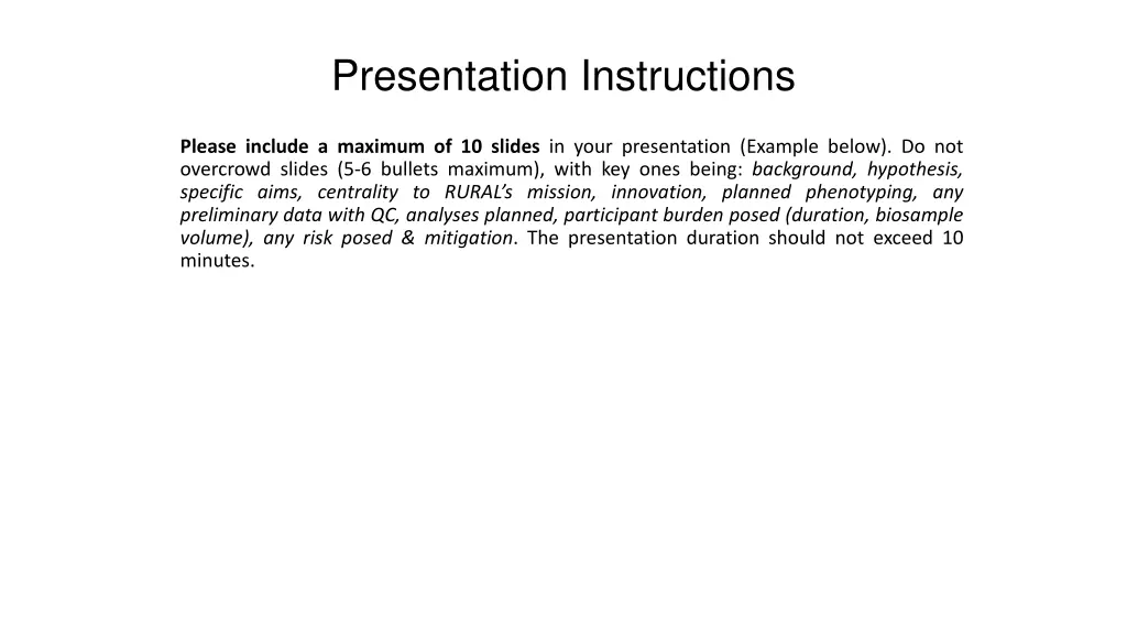 presentation instructions n.w