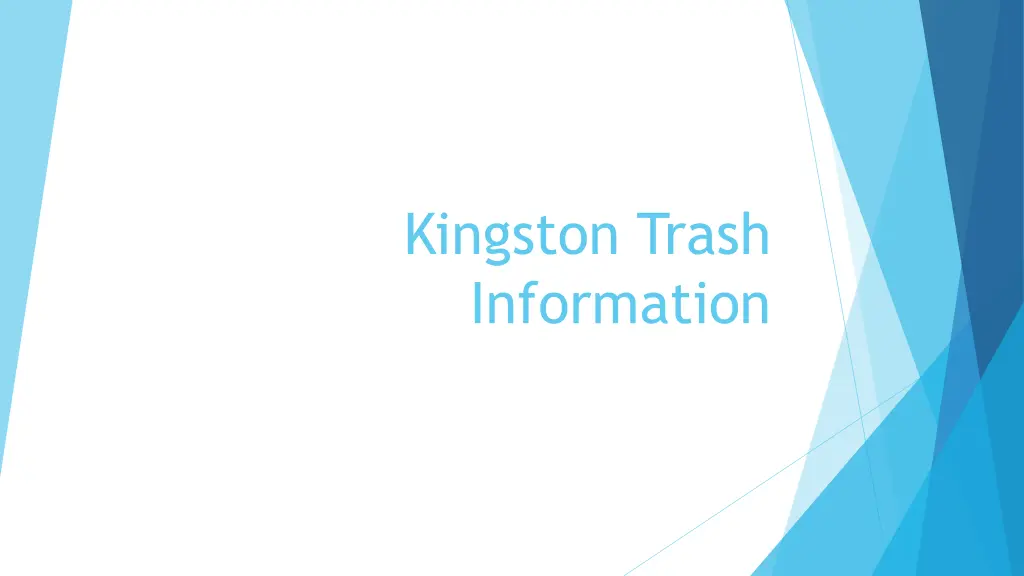 kingston trash information n.w