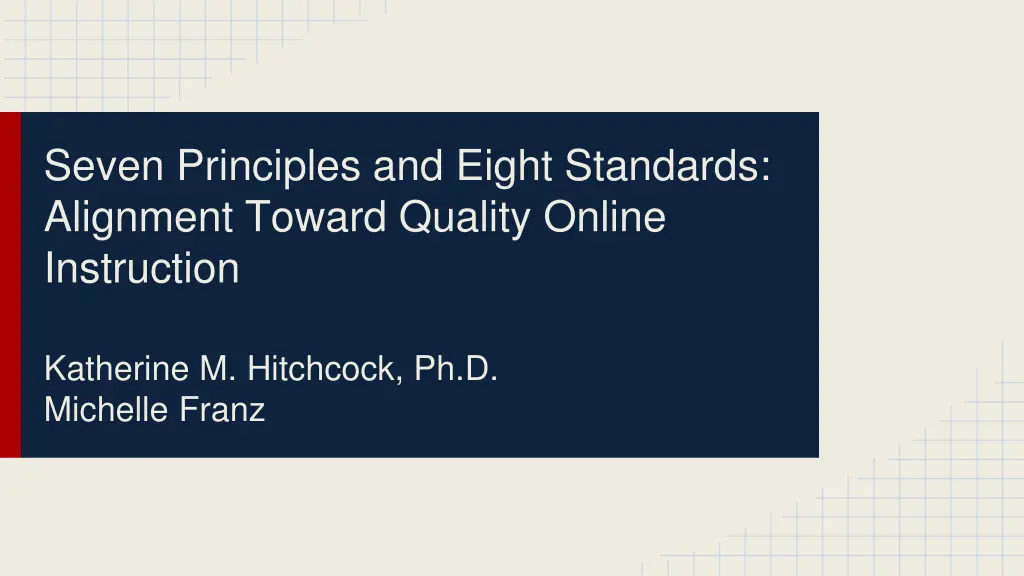 seven principles and eight standards alignment n.w