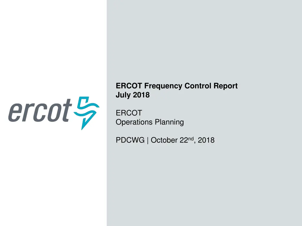 ercot frequency control report july 2018 n.w
