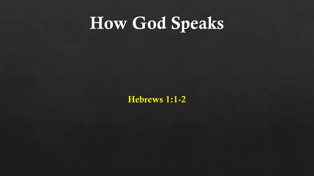 how god speaks n.w