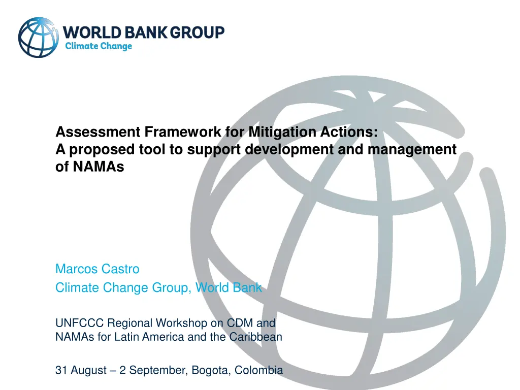 assessment framework for mitigation actions n.w