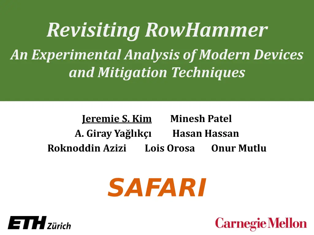 revisiting rowhammer an experimental analysis n.w