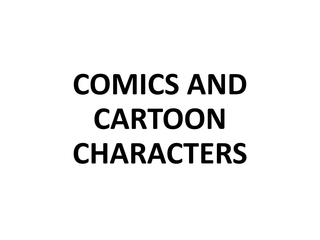 comics and cartoon characters n.w