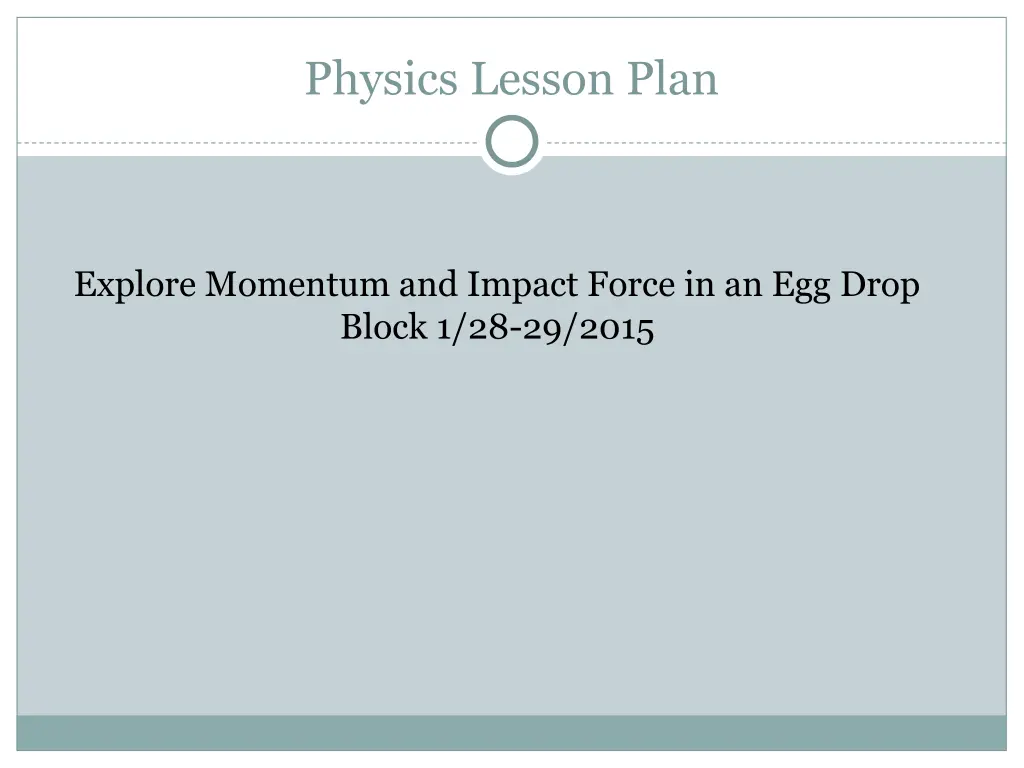 physics lesson plan n.w