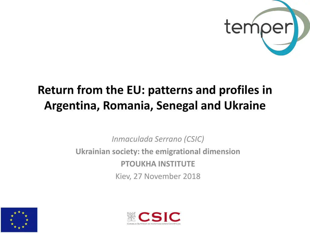 return from the eu patterns and profiles n.w