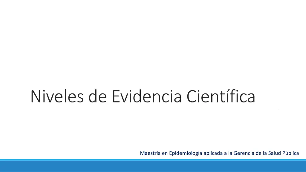 niveles de evidencia cient fica n.w