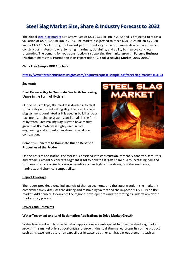 steel slag market size share industry forecast n.w