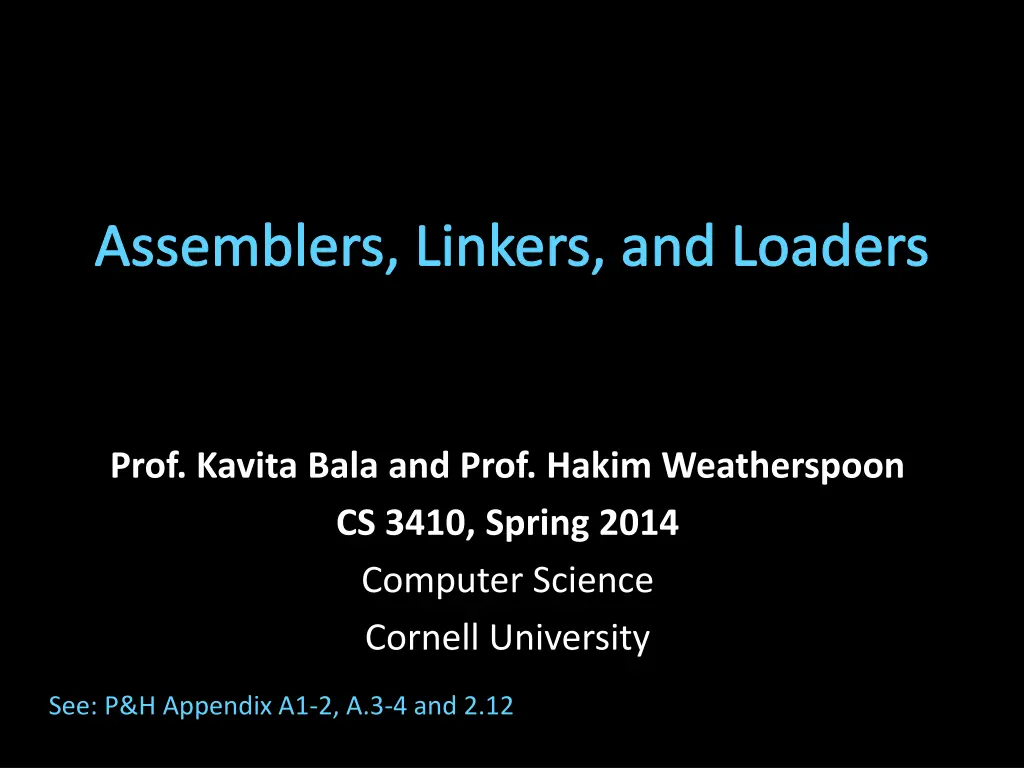 assemblers linkers and loaders n.w