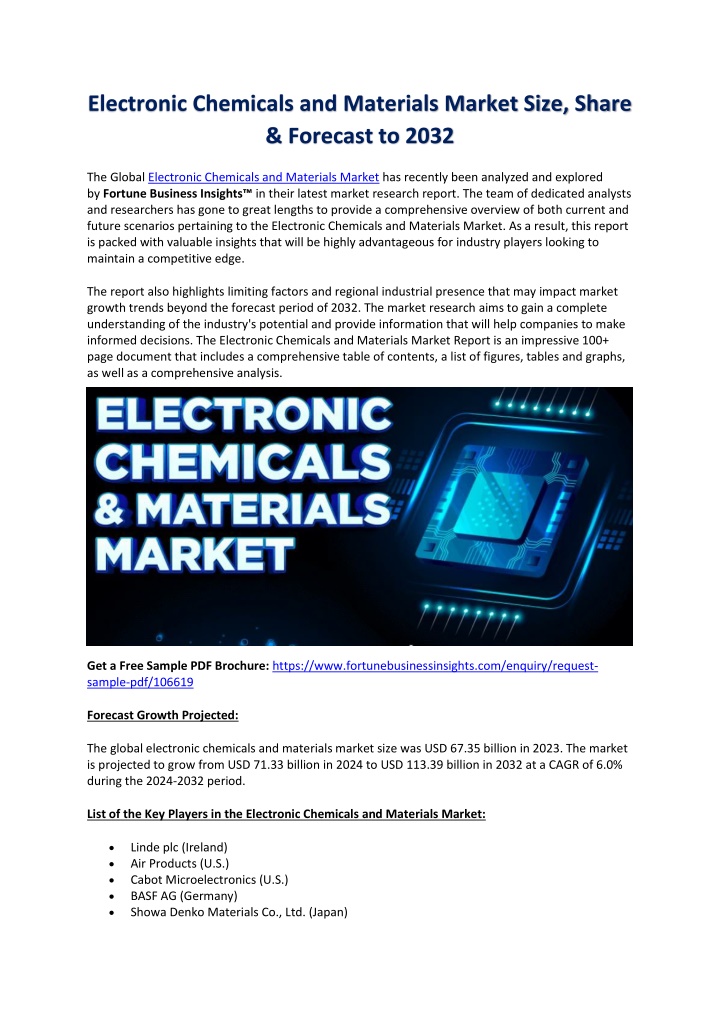 electronic chemicals and materials market size n.w