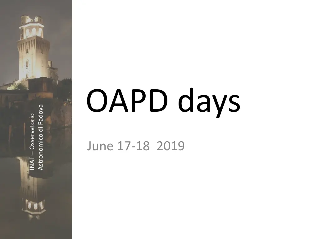 oapd days n.w