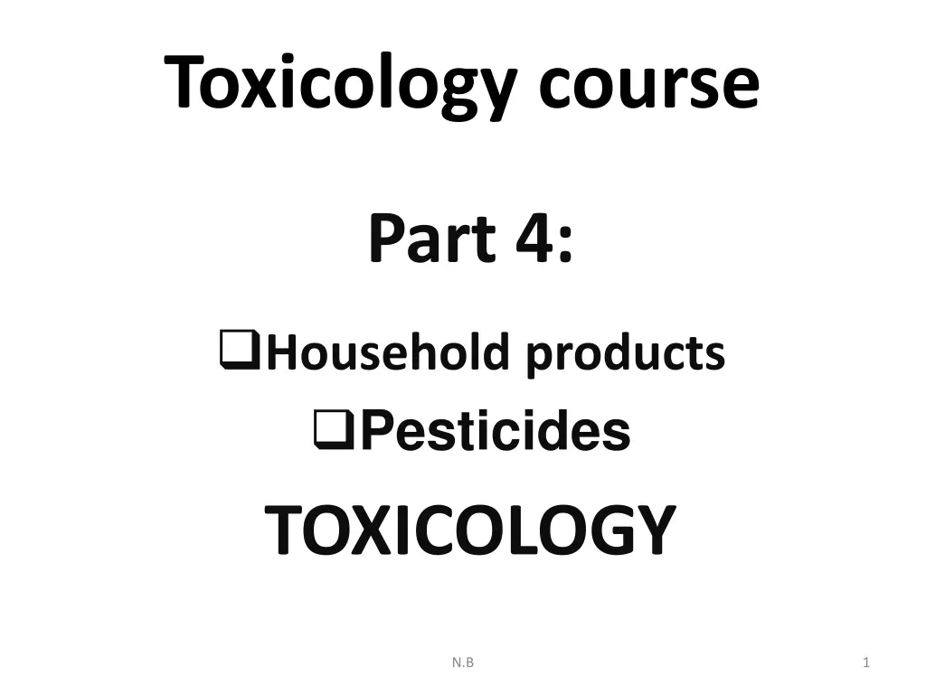 toxicology course n.w
