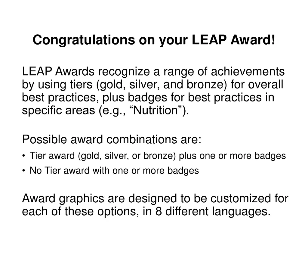 congratulations on your leap award n.w