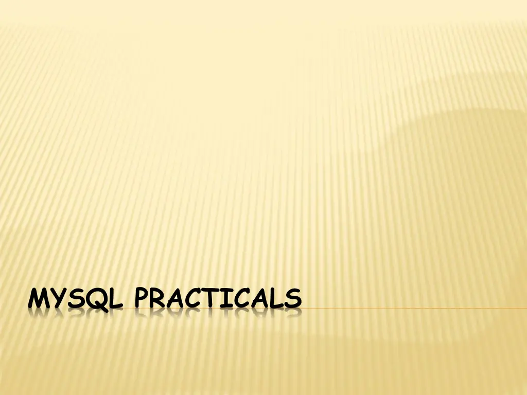mysql practicals n.w