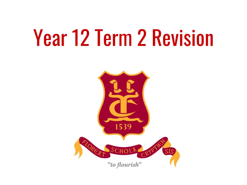 year 12 term 2 revision n.w