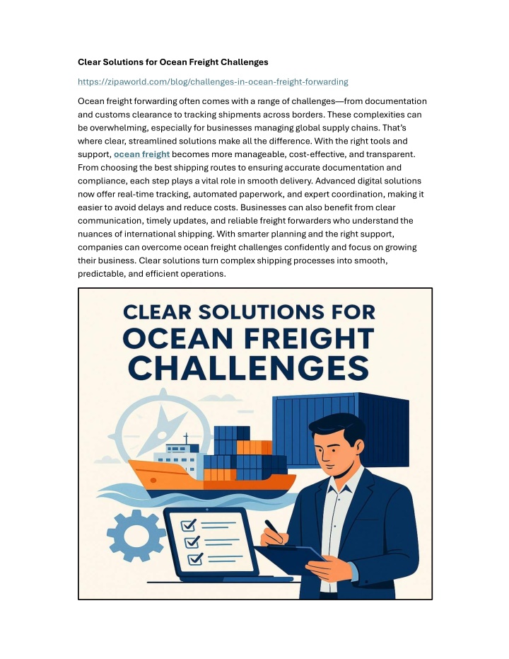 clear solutions for ocean freight challenges n.w