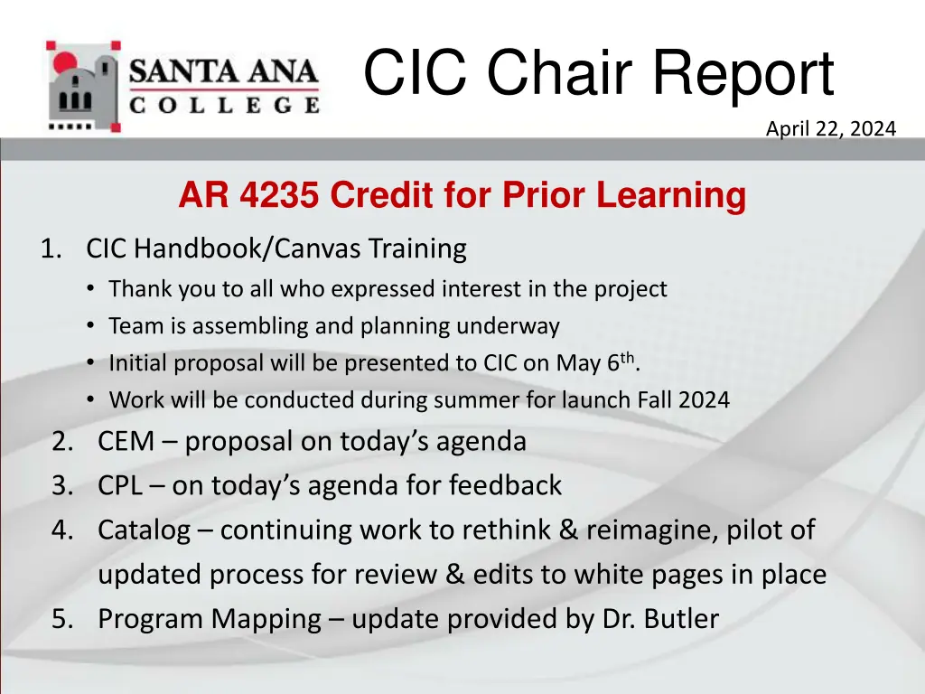 cic chair report n.w
