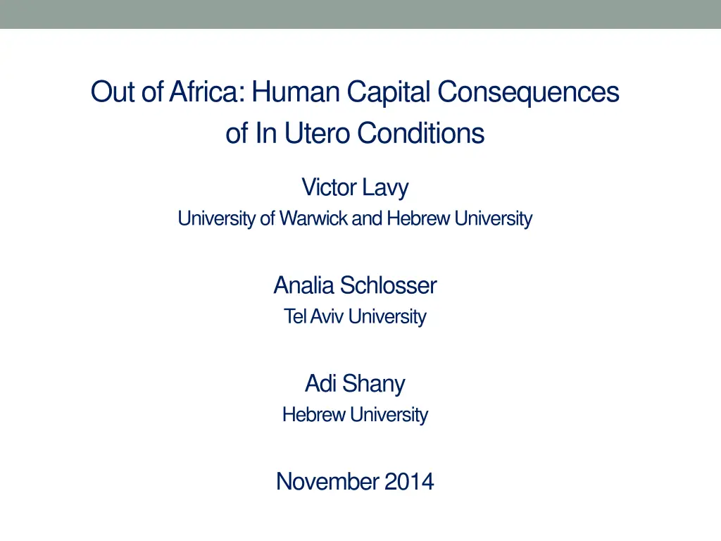 out of africa human capital consequences n.w