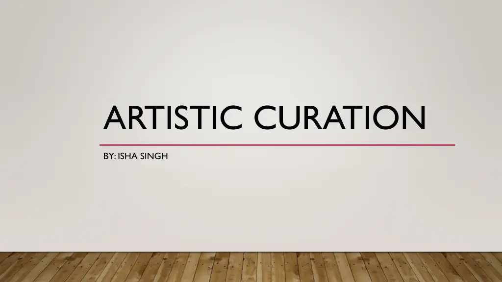artistic curation n.w