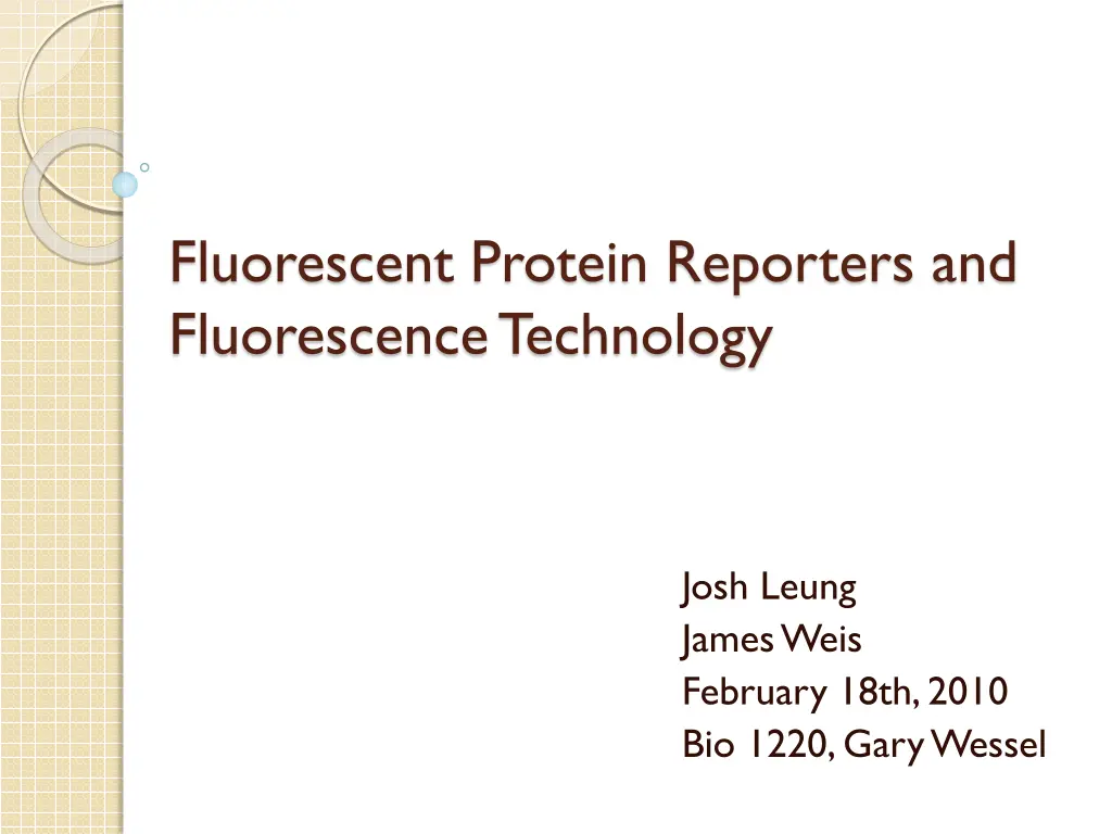 fluorescent protein reporters and fluorescence n.w