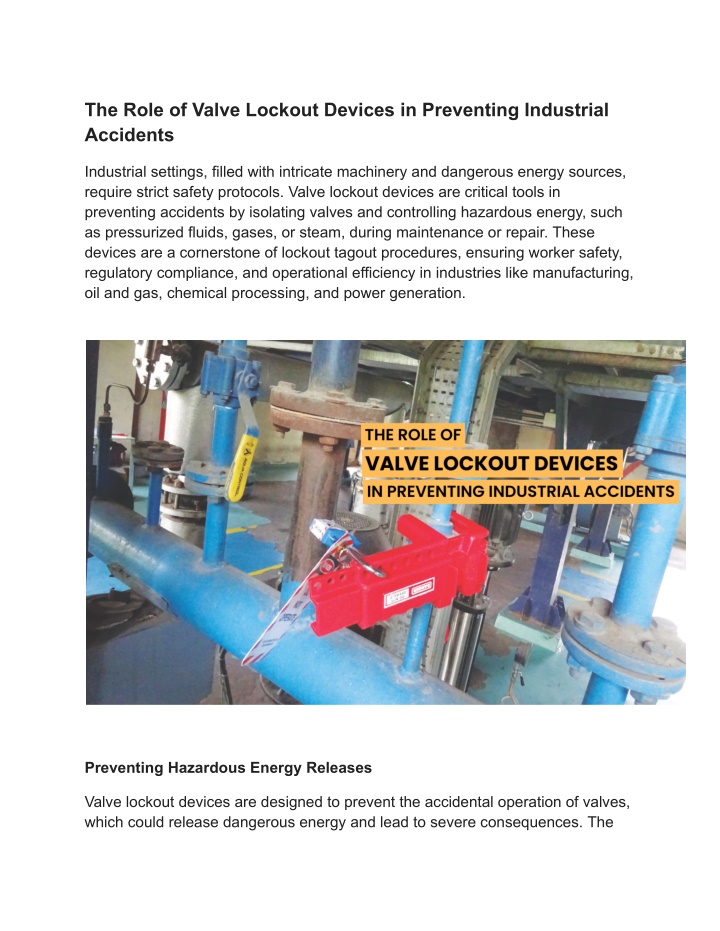 the role of valve lockout devices in preventing n.w