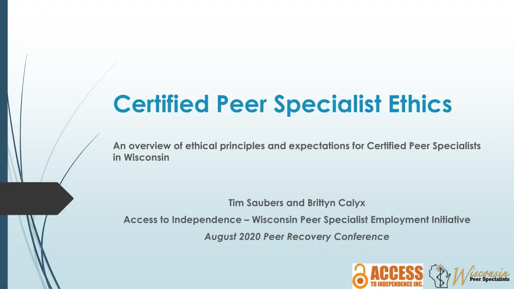 certified peer specialist ethics n.w