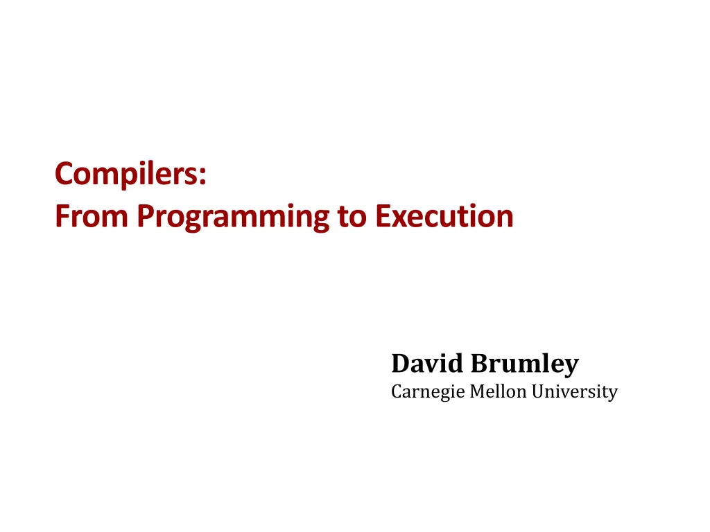 compilers from programming to execution n.w