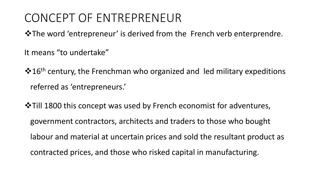 concept of entrepreneur the word entrepreneur n.w