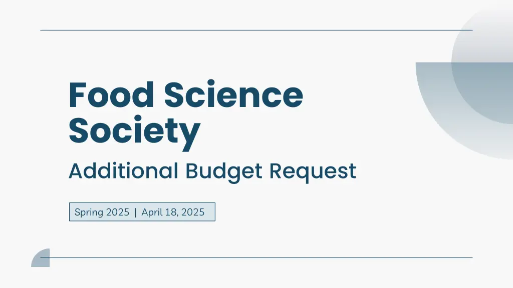 food science society additional budget request n.w