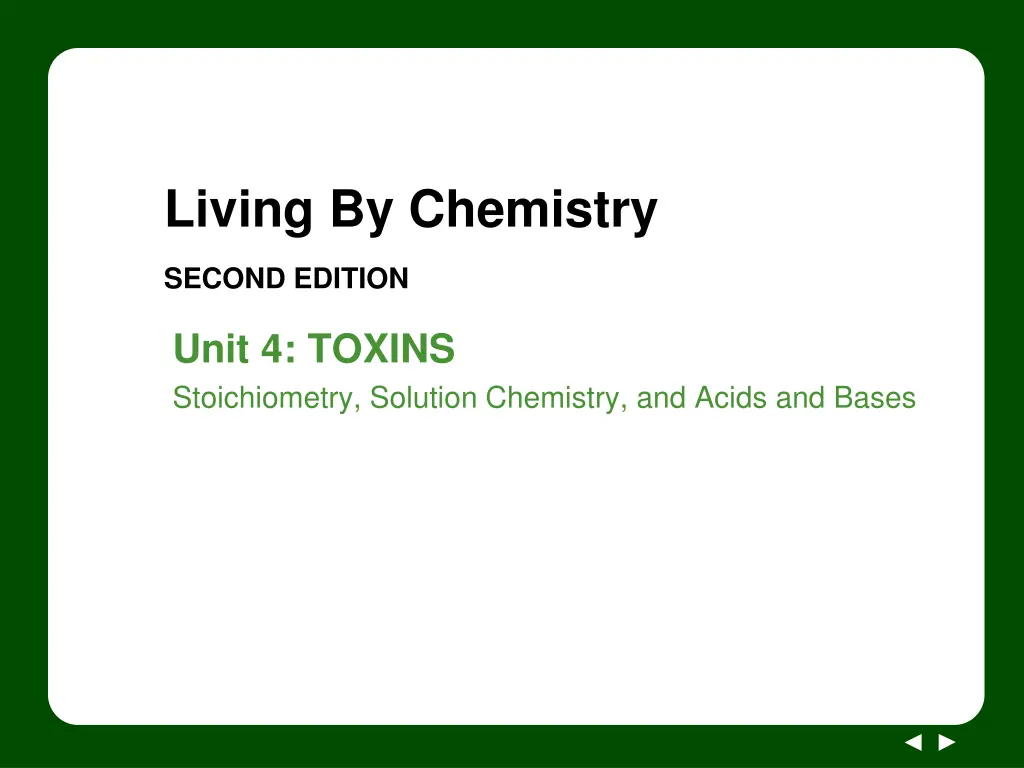 living by chemistry n.w