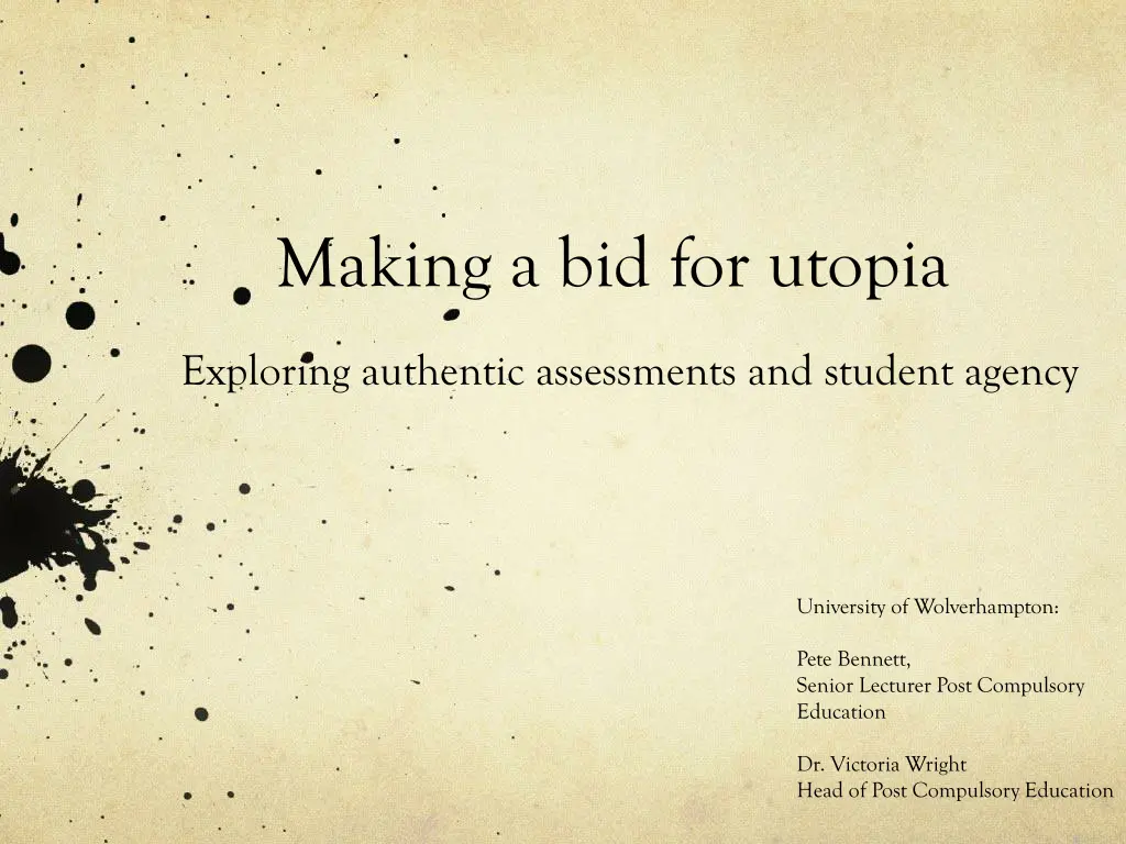 making a bid for utopia n.w